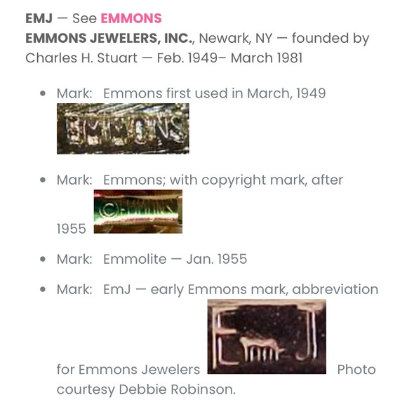 Sold EmJ Emmons vintage blue & gold clip on earrings 1" 1949-55 - Picture 14 of 15